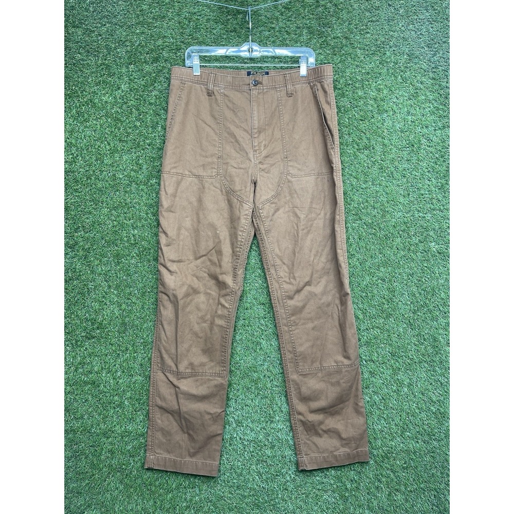 C.C. Filson Clarkston Double-Front Pants Mens Medium Cotton Labrador Brown Work